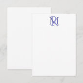 Alle kleuren die Initialen overlappen Monogram Opm Bedankkaart (Voorkant / Achterkant)