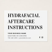Alle kleuren Eenvoudige HydraFaciale Advice Kaart (Voorkant)