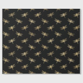 Alle kleuren en Gold Dragonfly-overlay Cadeaupapier (Vlak)