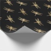 Alle kleuren en Gold Dragonfly-overlay Cadeaupapier (Hoek)