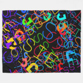 Alle kleuren en zwart fleece deken (Voorkant (Horizontaal))