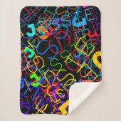 Alle  kleuren en zwart sherpa deken (Voorkant)