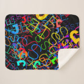 Alle  kleuren en zwart sherpa deken (Voorkant (horizontaal))