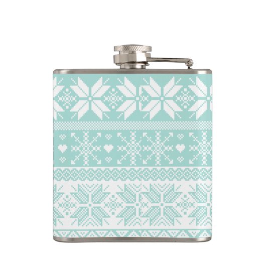 Alle kleuren Fair Isle Winter Sweater Monogram Heupfles (Achterkant)