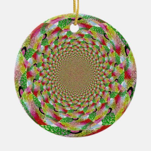 Alle Kleuren Fractale Kunst Keramisch Ornament (Voorkant)