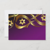 Alle kleuren Golden Star Swag Bat Mitzvah RSVP (Voorkant)