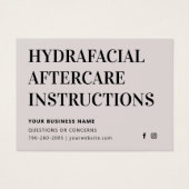 Alle kleuren HydraFacial Advice Kaart (Voorkant)