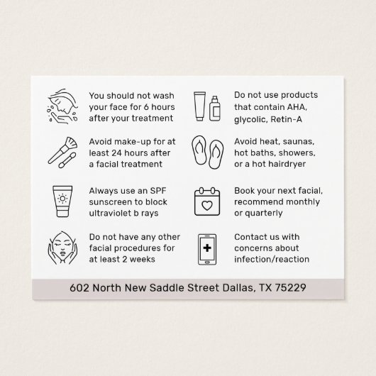 Alle kleuren HydraFaciale instructies Kaart (Achterkant)