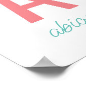 Alle kleuren Initiaal Naam Poster Afdrukwanddecor (Hoek)