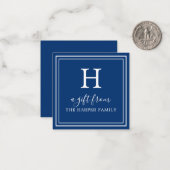 Alle kleuren - Klassieke monogram Cadeaukaarten Notitiekaartje (Voorkant / Achterkant in situ)