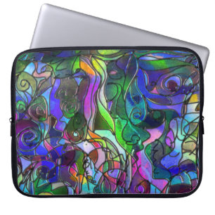 Alle kleuren met kronkels en lijnen laptop sleeve