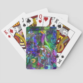 Alle kleuren met kronkels en lijnen pokerkaarten