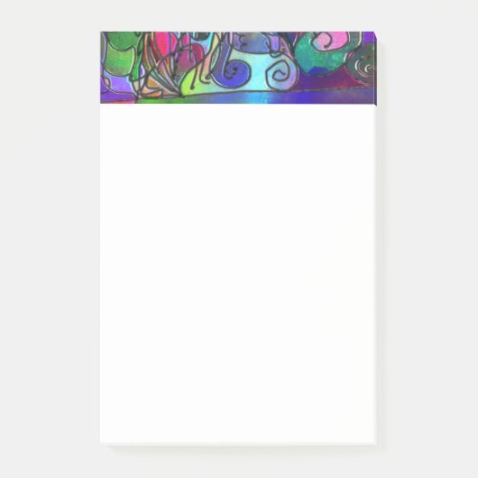 Alle kleuren met kronkels en lijnen post-it® notes (Voorkant)