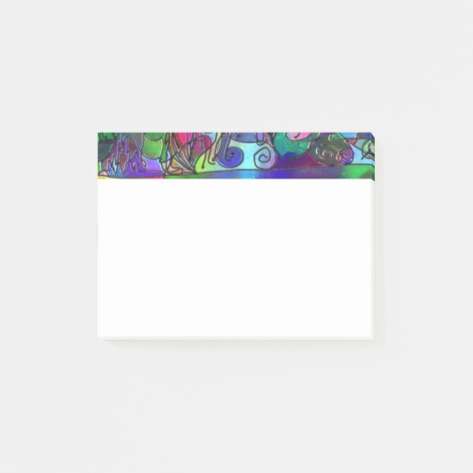Alle kleuren met kronkels en lijnen post-it® notes (Voorkant)
