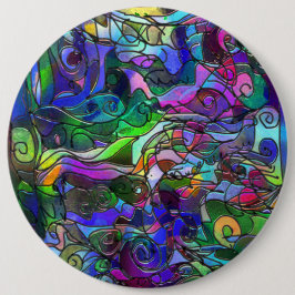 Alle kleuren met kronkels en lijnen ronde button 6,0 cm