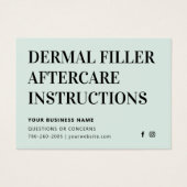 Alle kleuren Mint Dermal Filler Botox Aftercare Ka Visitekaartje (Voorkant)