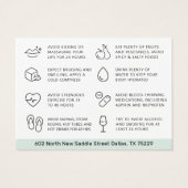 Alle kleuren Mint Lip Filler Botox Aftercare Kaart (Achterkant)