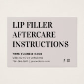 Alle kleuren Moderne Lip Filler Botox Aftercare Ka Visitekaartje (Voorkant)