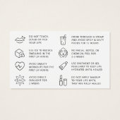 Alle kleuren Moderne Paarse lip Blush Tattoo After Visitekaartje (Achterkant)