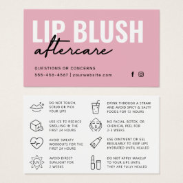 Alle kleuren Moderne Roze Lip Blush Tattoo Nazorg Visitekaartje