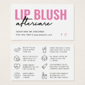 Alle kleuren Moderne Roze Lip Blush Tattoo Nazorg Visitekaartje (Voorkant /achterkant)