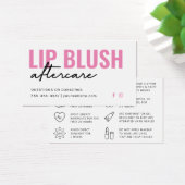 Alle kleuren Moderne Roze Lip Blush Tattoo Nazorg Visitekaartje (Bureau)