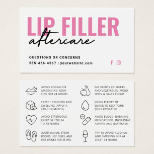 Alle kleuren Moderne Roze Lip Filler Aftercare Kaa Visitekaartje