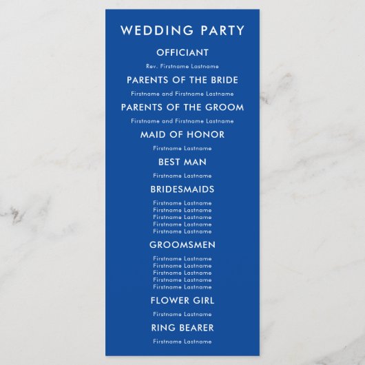 Alle kleuren moderne starfish Wedding-programma's Programmakaart (Achterkant)