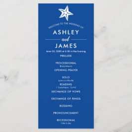 Alle kleuren moderne starfish Wedding-programma's Programmakaart