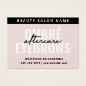 Alle kleuren Ombre Powder Brows Aftercare Kaart (Voorkant)
