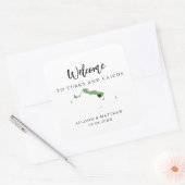 Alle kleuren turks en Caicos Weddenschap Welkomstt Vierkante Sticker (Envelop)