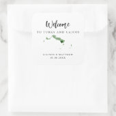 Alle kleuren turks en Caicos Weddenschap Welkomstt Vierkante Sticker (Tas)