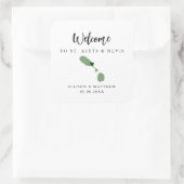 Alle kleuren uit St. Kitts en Nevis Wedding Welcom Vierkante Sticker (Tas)