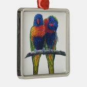 Alle kleuren van de Rainbow Lorikeets Metalen Ornament (Rechts)