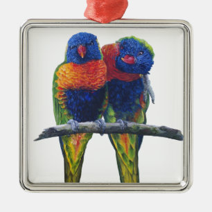 Alle kleuren van de Rainbow Lorikeets Metalen Ornament