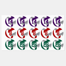 ALLE kleuren volleybal labels voor maximaal 3 atle