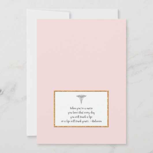 ALLE KLEURENNurse afstuderen, pinnen + faux goud Kaart (Achterkant)