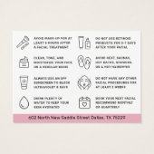 Alle kleurenroze aanwijzingen voor gezichtsstoorni visitekaartje (Achterkant)