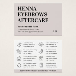 Alle kleurentint Henna Brows Aftercare Kaart Advie