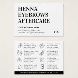 Alle kleurentint Henna Brows Aftercare Kaart Advie