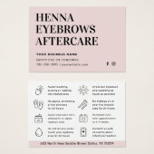 Alle kleurentint Henna Brows Aftercare Kaart Advie (Voorkant /achterkant)
