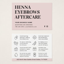 Alle kleurentint Henna Brows Aftercare Kaart Advie