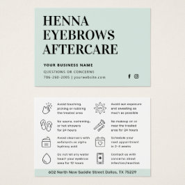 Alle kleurentint Henna Brows Aftercare Kaart Advie