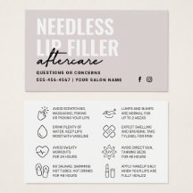 Alle kleurnaalden Lips Filler Aftercare Kaart