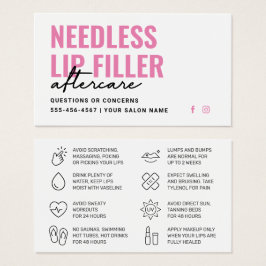 Alle kleurnaalden Lips Filler Aftercare Kaart