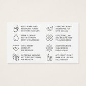 Alle kleurnaalden Lips Filler Aftercare Kaart (Achterkant)