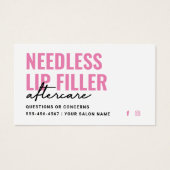 Alle kleurnaalden Lips Filler Aftercare Kaart (Voorkant)