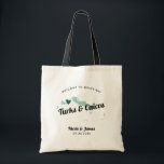 Alle kleurturks en Caicos Wedding Welcome Bag, Tote Bag<br><div class="desc">Het weekend van het huwelijk heet een cadeautas voor gasten uit de stad voor je bruiloft, met afbeelding van Turken en Caicos. U kunt de kleuren voor om het even welk deel van dit ontwerp uitgeven, evenals het hart naar de plaats van uw bruiloft verplaatsen. Om kleuren te veranderen, personaliseert...</div>