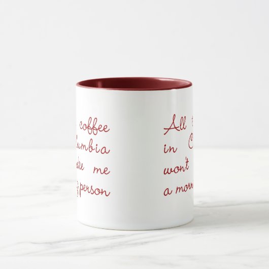 Alle Koffie in Columbia (Maroon) Mok (Midden)
