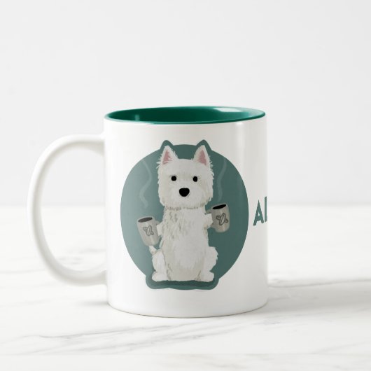 Alle koffie [Westie] Tweekleurige Koffiemok (Links)